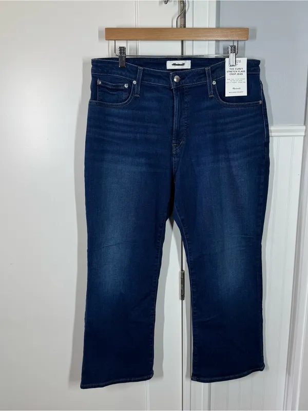 Madewell The Short Curvy Flare Crop Jean in‎ Super Stretch Denim size 32 short - Image 2