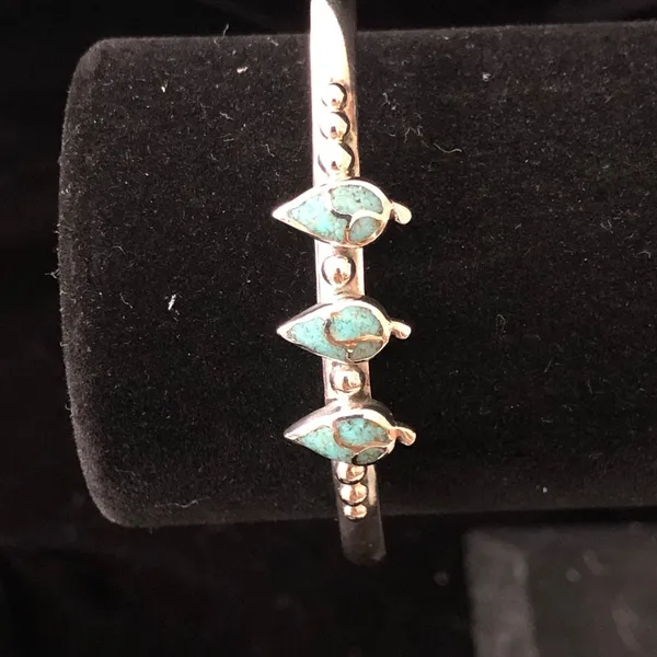 Handmade Native American Turquoise Cuff Bracelet 925 Silver Jewelry - Image 3