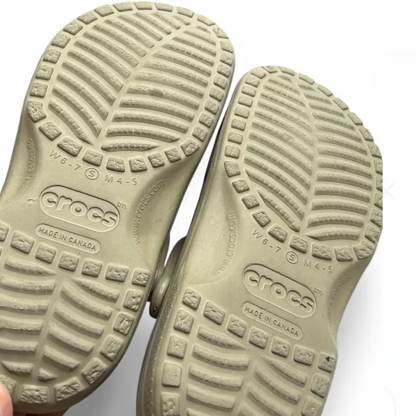 CROCS unisex basic Classic Sandals Clogs Shoes Beige/Tan Size W6-7 M 4-5 - Image 8