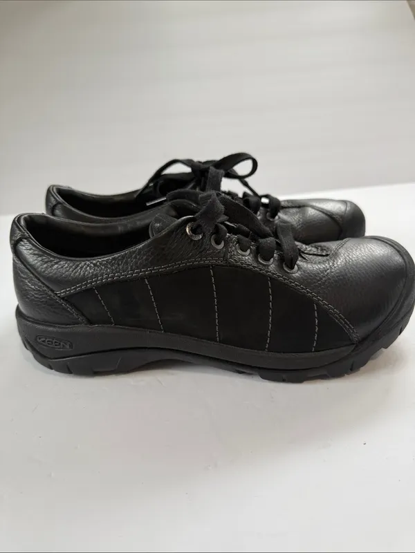 Keen Men's Black Leather Lace-Up Casual Sneakers - Image 4