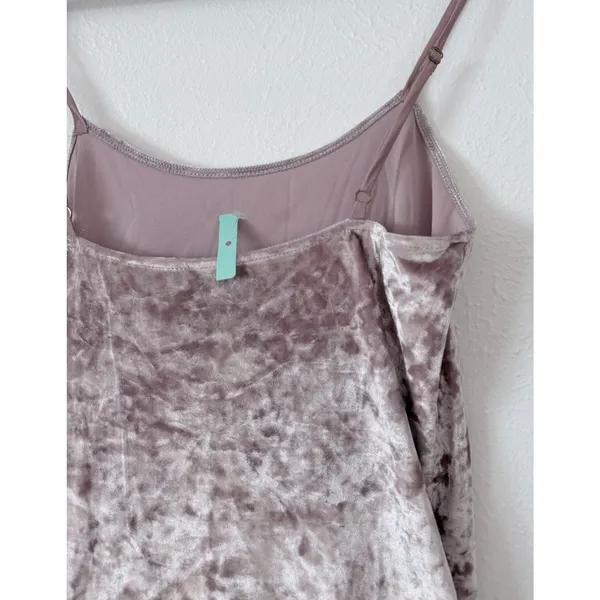 Show Me Your Mumu Velvet Slip Dress XS Dust Pink Y2K Mini Spaghetti Strap Soft - Image 8