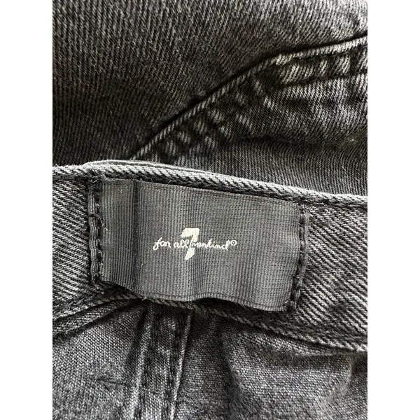 7 For All Mankind Jennifer Beaded Baggy Jeans Wide Leg Women's 26 Faded Black - Image 7