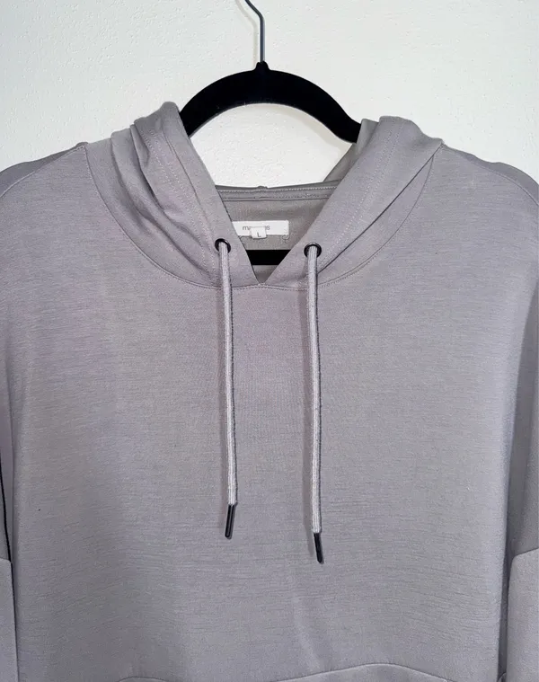 Maurices Scuba Hooded Sweatshirt Light Gray Pullover Loungewear - Image 2