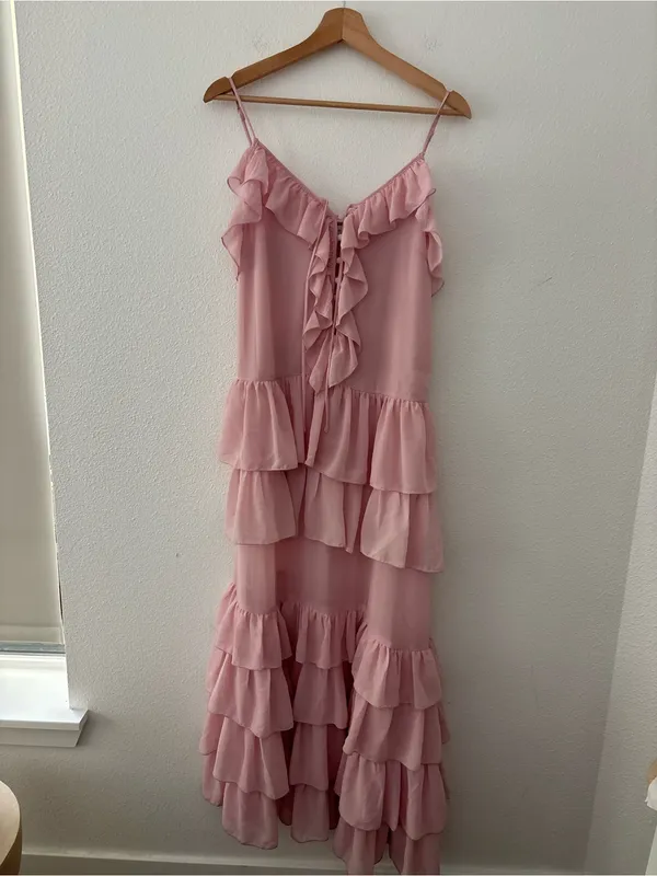 Torn by Ronny kobo pink tiered ruffle dress new nwt - Image 2