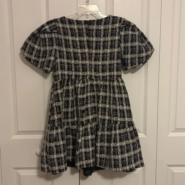 English Factory Tweed Babydoll Mini Dress Women's Size Medium Career Academia - Image 4