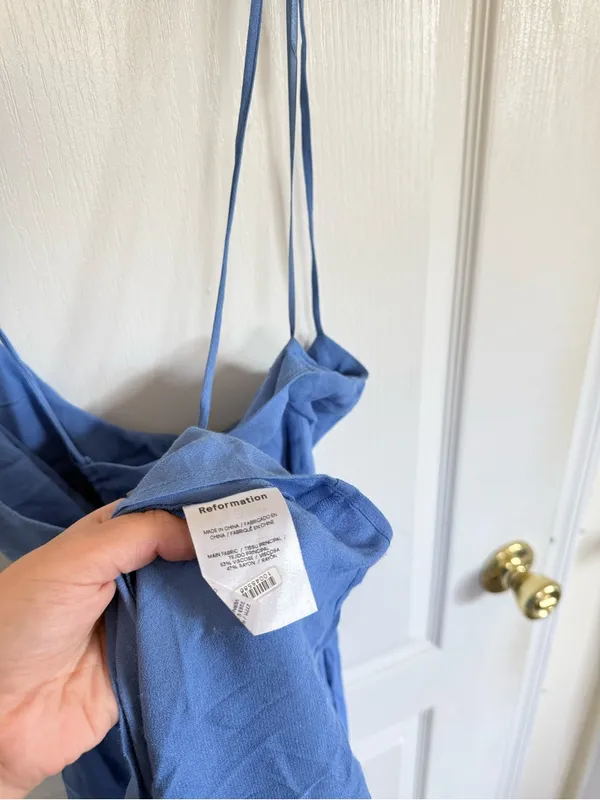 Reformation Dover Crepe Midi Dress in Blue Dusk - Image 7