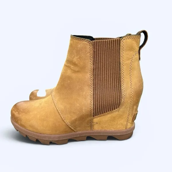 Sorel Joan of Arctic II Chelsea Wedge Boots Women’s 8 Brown Leather Waterproof - Image 8