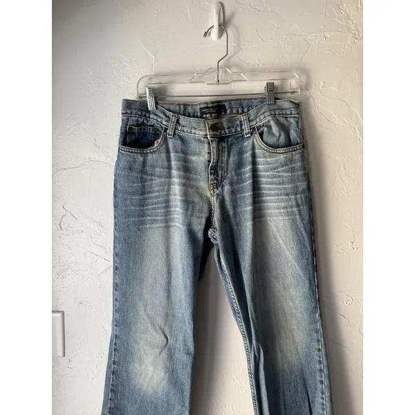 American Eagle Outfitters Vintage Y2k‎ Baggy Jeans Light Wash Bootcut Size 10 - Image 2