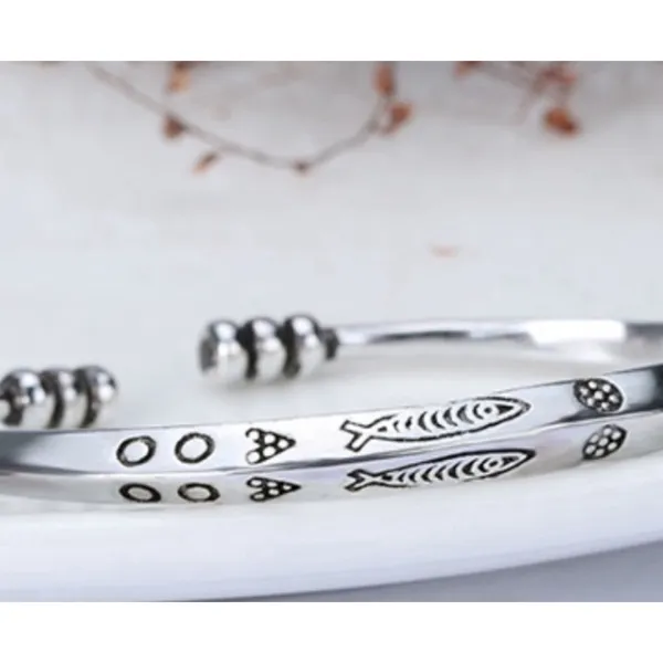 Engraved Boho Cuff Bracelet | 925 Sterling‎ Silver - Image 13