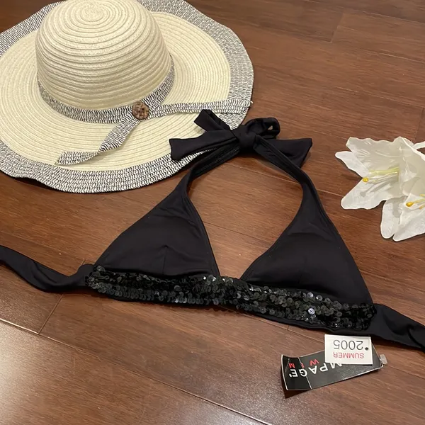 Rampage Vintage Black Sequins bikini top - Image 2