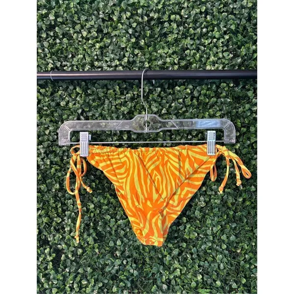 IT’S NOW COOL Tie Zebra Cheeky Swim Bikini Bottom Small - Image 3