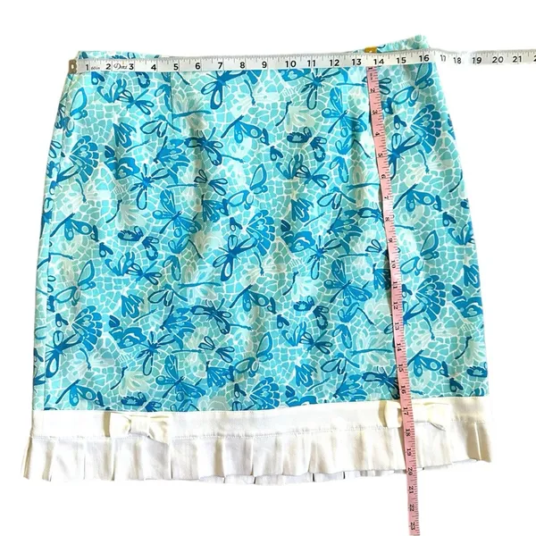 Lilly Pulitzer Womens Size 10 Pleated Bow Cotton Skirt Tropical Coastal Beach - Image 3