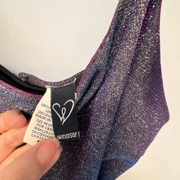 Windsor Dress Size Small S‎ Purple Sparkle Metallic Mini Cocktail Party Bodycon - Image 4
