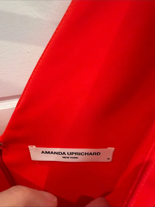 Amanda Uprichard allora Red Tie-Shoulder V-Neck Mini Dress medium - Image 4