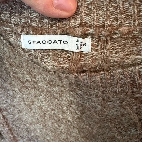 Staccato Women’s Brown cable Sweater - Image 3