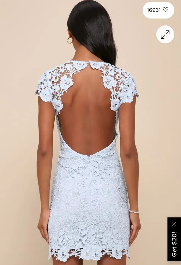 Lulus Romance Language Light Blue Backless Lace Dress - Image 2