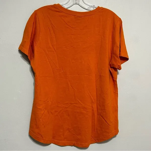 Harley-Davidson Shirt Womens Medium Orange Graphic Tee Crew Neck Casual Biker‎ - Image 7