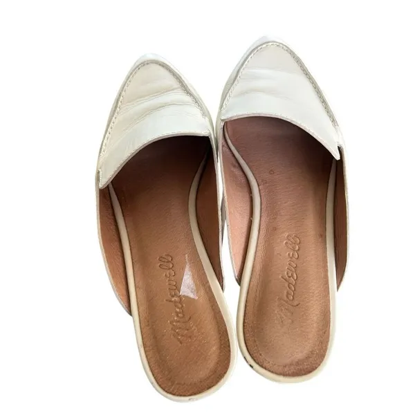 Madewell The Frances Skimmer Mules Leather Slides Beige Size 6 - Image 2