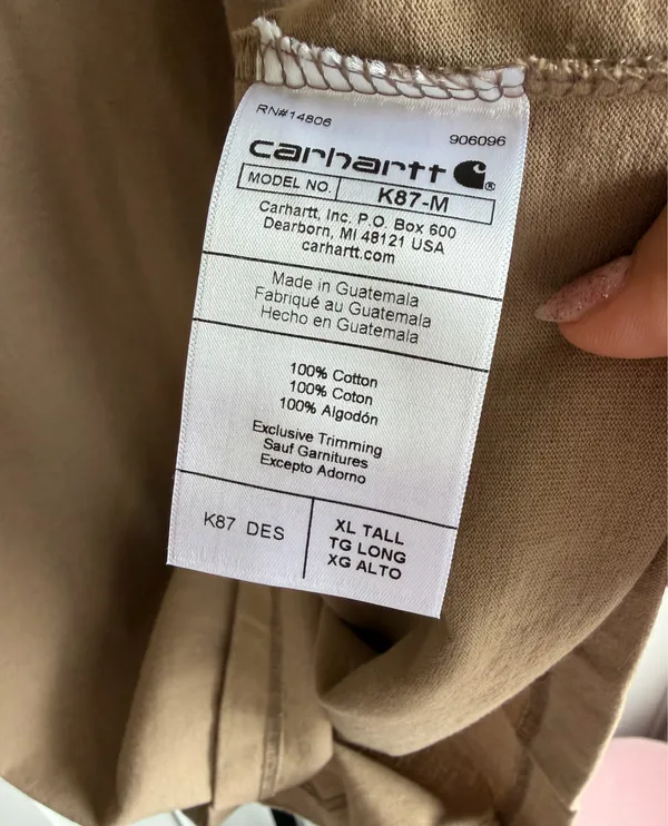 NWT Carhartt Original Fit T-Shirt Men's Color Tan 100% Cotton Size: XL - Image 5