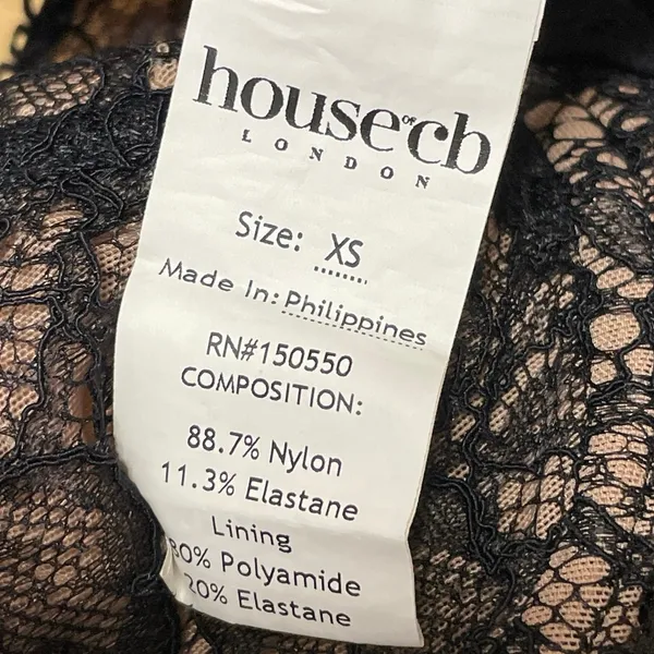 House of CB Black Floral Lace Sheer Bustier Underwire Cami Crop Top Size XS - Image 4