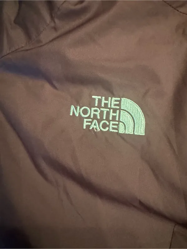 The North Face Reversible Hooded Puffer Jacket NWOT Gray Teal - P2P 20" - Image 3