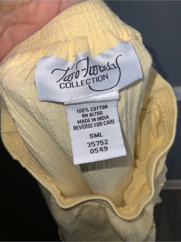 Vintage Two-Twenty Collection Light Yellow Cotton Tiered Midi Skirt S - Image 6