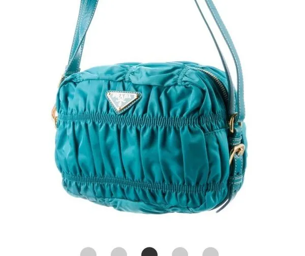 Prada Blue Tessuto Gaufre Crossbody - Image 14