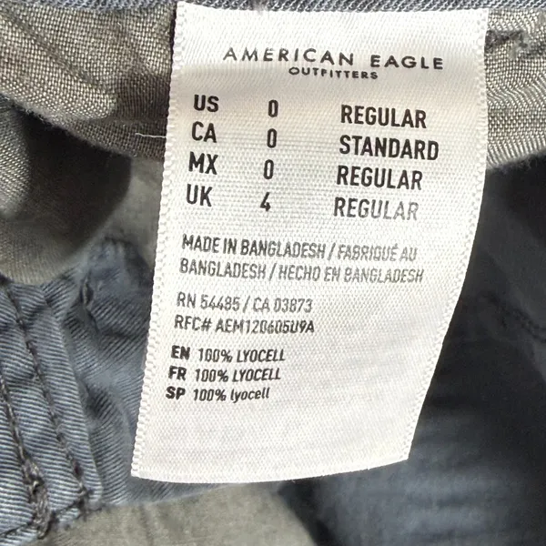 American Eagle Gray Lyocell High Rise Pleated‎ Tapered Button Fly Pants Size 0 - Image 3