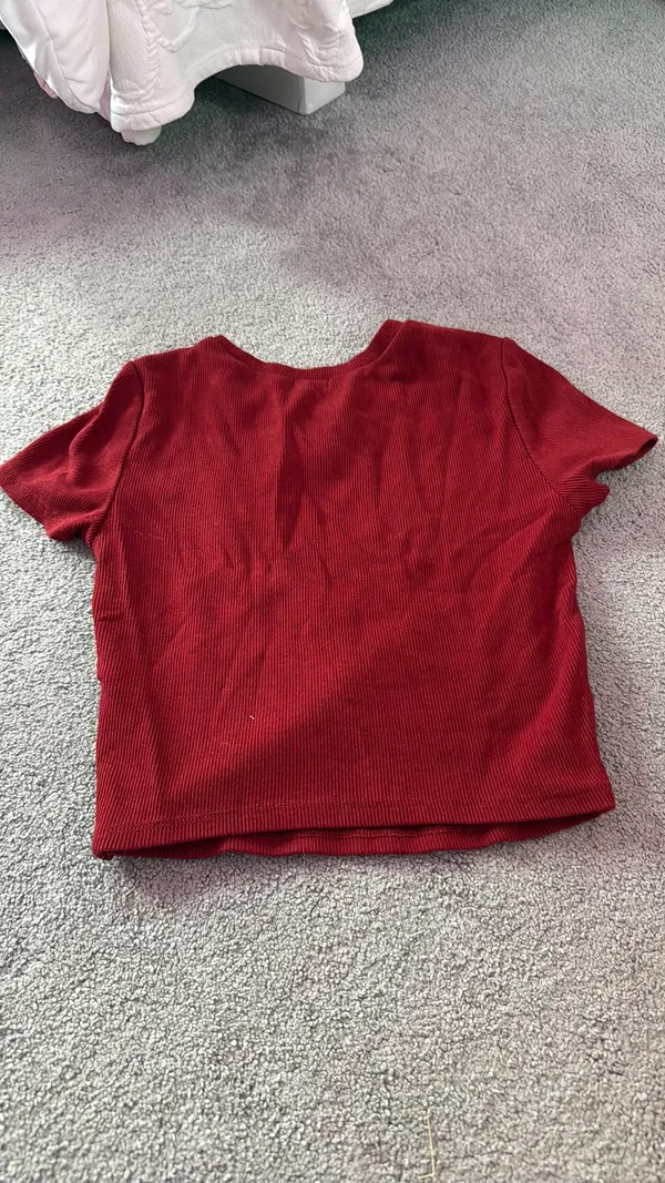 Dark red garage baby tee - Image 2