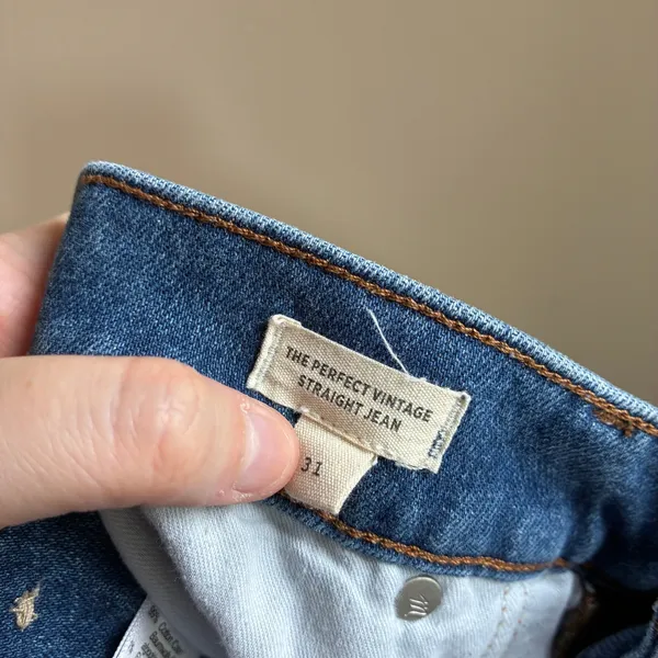 Madewell The Perfect Vintage Straight Jean 31 Blue Womens High Rise Stretch - Image 7
