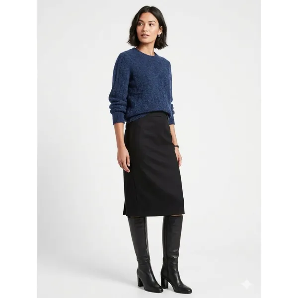 Banana Republic Wool Blend Long Sleeve Crew Neck Sweater L - Image 6