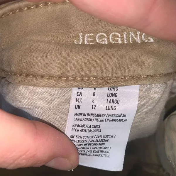 American Eagle tan 8 long stretchy normcore jeggings - Image 2