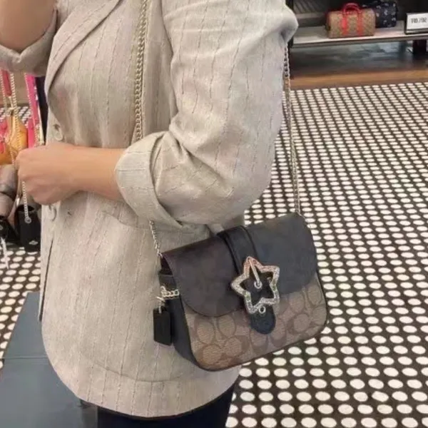 NWT COACH Gemma Blocked Signature Canvas With Star Buckle Crossbody Bag C7013 - Image 5