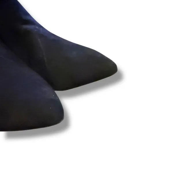 Journee Collection Ankle Boots Size‎ 9.5 Black Faux Suede Pointed Toe Zip Heel - Image 5