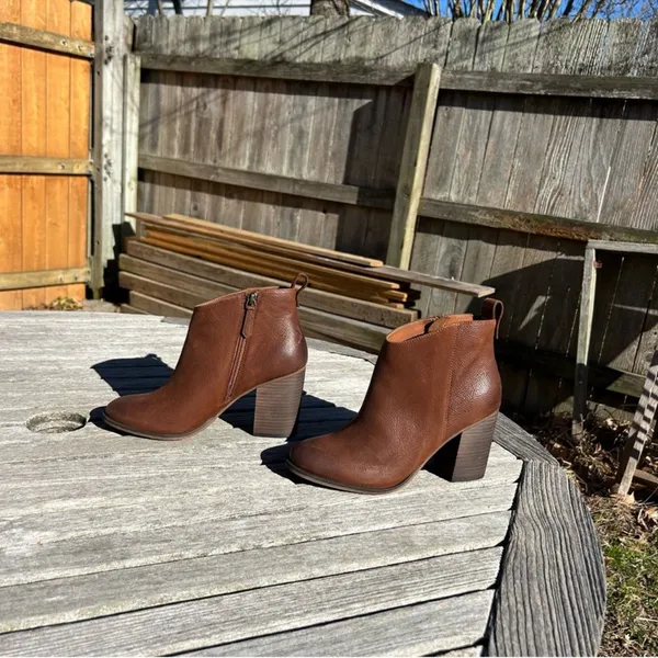 Lance Block Heel Bootie In Cognac Oiled‎ Leather by Bp size 8 fall winter casual - Image 6