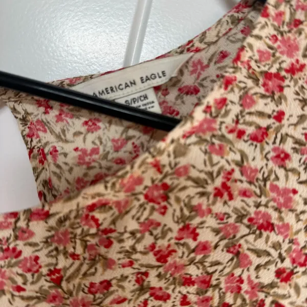 American Eagle Outfitters Floral Mini Dress - Red and Cream - Image 3