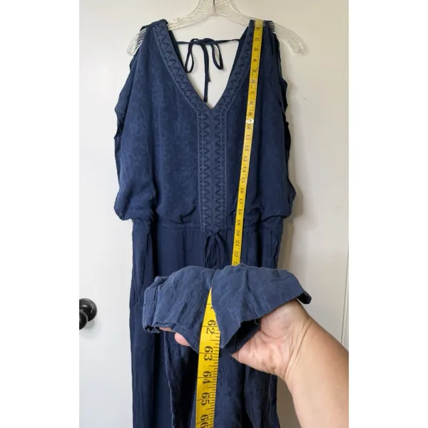 ARIAT Romper Jumpsuit Womens Size Large Blue Floral Boho‎ Country Cowgirl New - Image 9