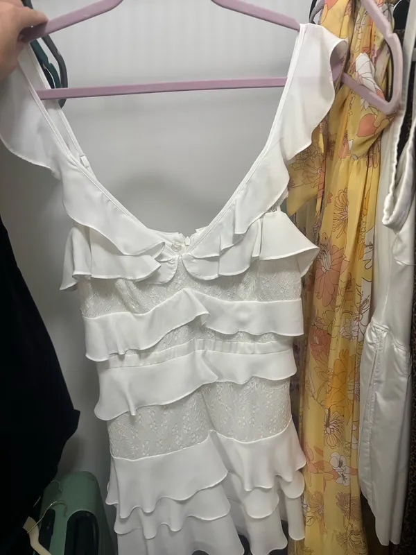 Bardot white frill mini dress - Image 4