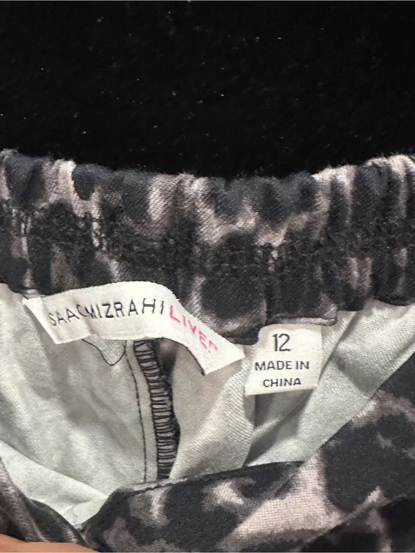 Isaac Mizrahi Leopard-Print Wide Leg Pants in Black & Gray - Image 5