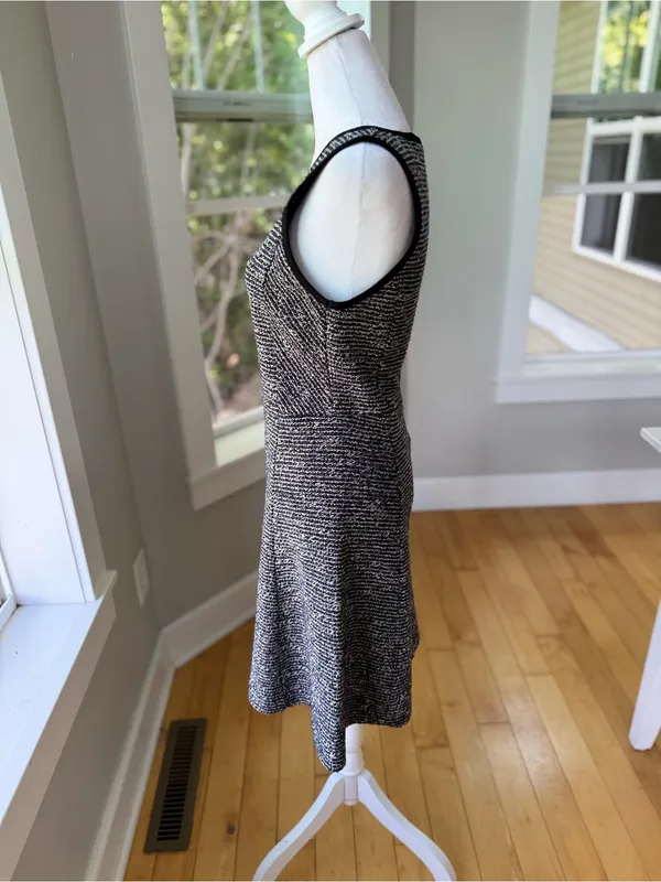J. Crew Black and White Tweed Fit and Flare Mini Dress Size 4 - Image 3