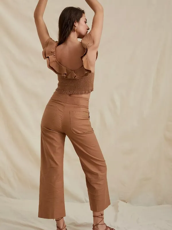 Anthropologie Maeve Colette Wide-Leg Cropped Pants - Image 4