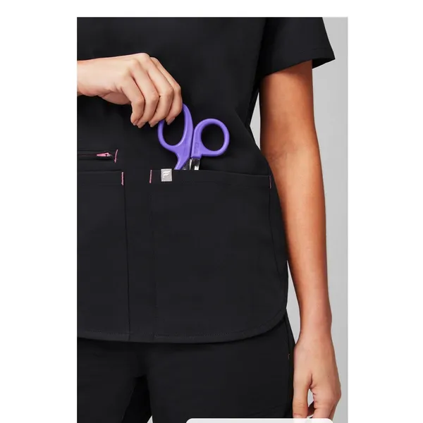 Fabletics Mode Black Short Sleeve pocket Front Scrub Top Size Small - Image 3