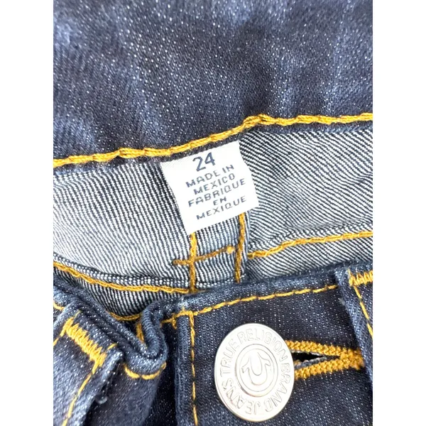 True Religion Joey Bootcut Jeans Indigo Blue Flap Pocket Size 24 - Image 6