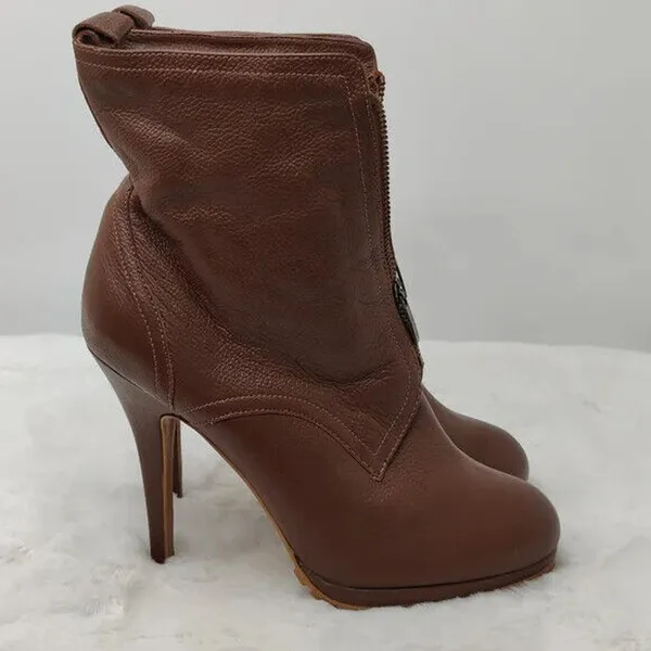 Vintage Y2K Leather heeled Ankle Booties Sz 8 - Image 6