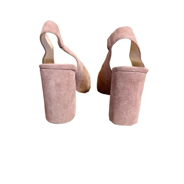 Vince Camuto "Almista" Dusty Rose Suede Sling Back Block Heel Shoes (11m) - Image 4
