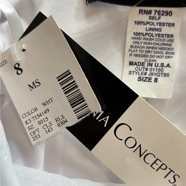 DEADSTOCK y2k white maxi cowl neck sequin dress sheet truffle sleeve glam size 8 - Image 2