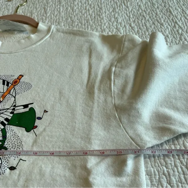 American Vintage ✨ Vintage Wendelline White Music Crewneck Sweatshirt Large‎ - Image 9