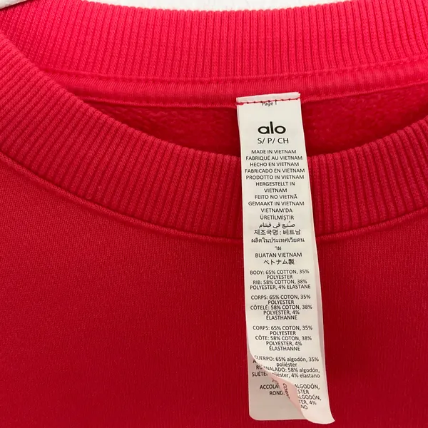 Alo Yoga Accolade Crew Neck Pullover Candy Red S - Image 3