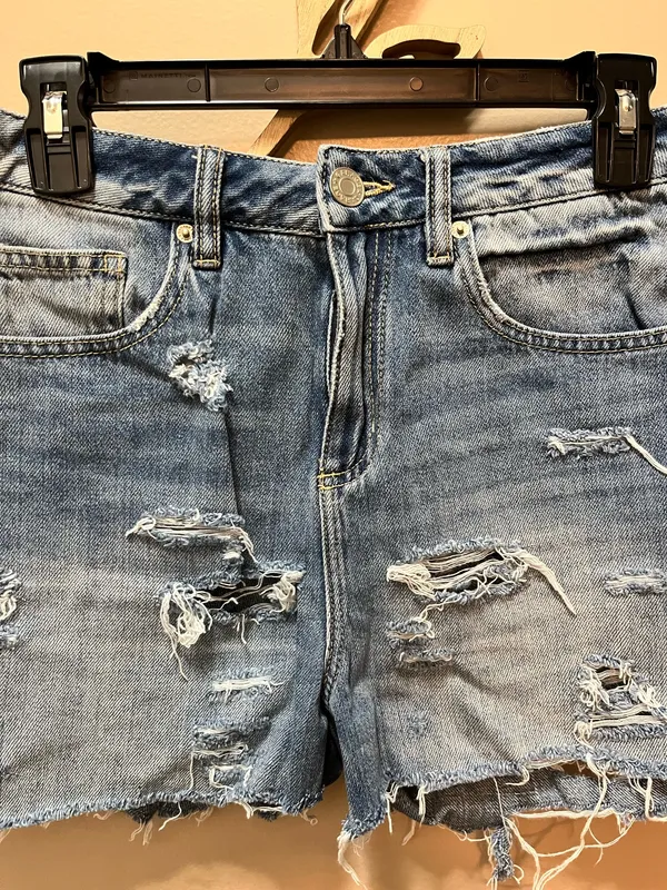 Garage High Waist Distressed Denim Shorts Juniors Size 7 - Image 2
