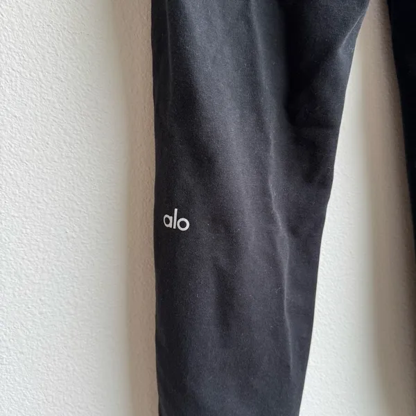 Alo Women Sweatpant Medium? Black Drawstring Waist Modal Athleisure Jogger Logo - Image 5